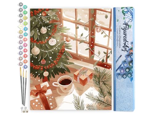 Figured'Art Malen Nach Zahlen Erwachsene Gemütlicher Weihnachtsmorgen - Paint by Numbers Basteln DIY Bastelset 40x50cm ohne Holzrahmen Figured'Art Malen Nach Zahlen Erwachsene Gemütlicher Weihnachtsmorgen - Paint by Numbers Basteln DIY Bastelset 40x50cm ohne Holzrahmen von Figured'Art