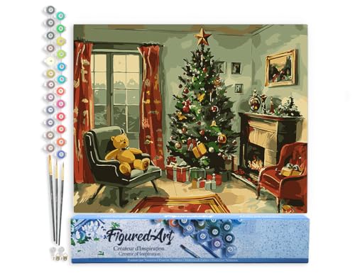 Figured'Art Malen Nach Zahlen Erwachsene Klassischer Weihnachtskamin - Paint by Numbers Basteln DIY Bastelset 40x50cm ohne Holzrahmen Figured'Art Malen Nach Zahlen Erwachsene Klassischer Weihnachtskamin - Paint by Numbers Basteln DIY Bastelset 40x50cm ohne Holzrahmen von Figured'Art