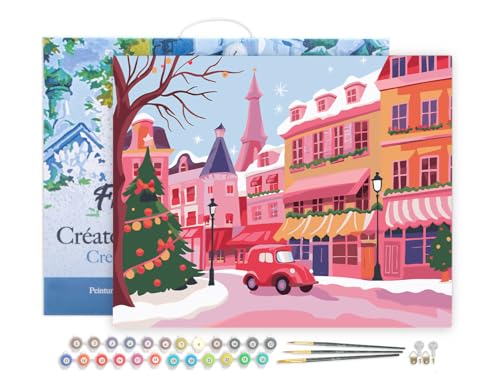 Figured'Art Malen Nach Zahlen Erwachsene Mit Rahmen Bunte Weihnachtsstadt - Paint by Numbers Basteln DIY Bastelset 40x50cm - Leinwand gespannt auf Holzrahmen Figured'Art Malen Nach Zahlen Erwachsene Mit Rahmen Bunte Weihnachtsstadt - Paint by Numbers Basteln DIY Bastelset 40x50cm - Leinwand gespannt auf Holzrahmen von Figured'Art