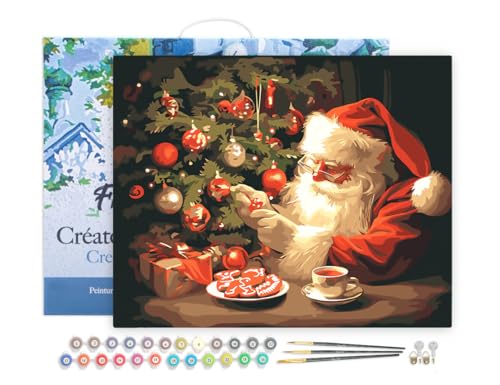 Figured'Art Malen Nach Zahlen Erwachsene Mit Rahmen Fröhlicher Abend des Weihnachtsmanns - Paint by Numbers Basteln DIY Bastelset 40x50cm - Leinwand gespannt auf Holzrahmen Figured'Art Malen Nach Zahlen Erwachsene Mit Rahmen Fröhlicher Abend des Weihnachtsmanns - Paint by Numbers Basteln DIY Bastelset 40x50cm - Leinwand gespannt auf Holzrahmen von Figured'Art