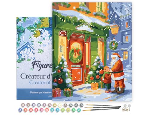 Figured'Art Malen Nach Zahlen Erwachsene Mit Rahmen Gruß vom Weihnachtsmann - Paint by Numbers Basteln DIY Bastelset 40x50cm - Leinwand gespannt auf Holzrahmen Figured'Art Malen Nach Zahlen Erwachsene Mit Rahmen Gruß vom Weihnachtsmann - Paint by Numbers Basteln DIY Bastelset 40x50cm - Leinwand gespannt auf Holzrahmen von Figured'Art