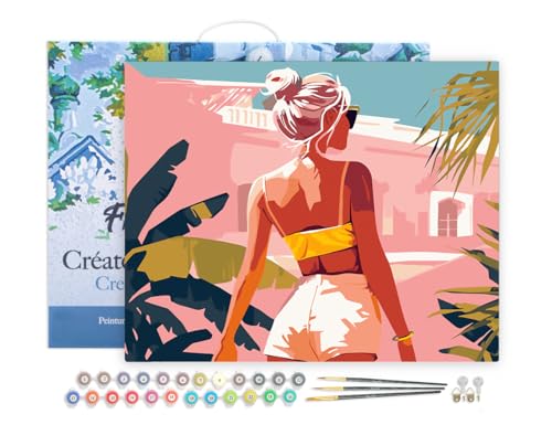 Figured'Art Malen Nach Zahlen Erwachsene Mit Rahmen Sommer-Spaziergang - Paint by Numbers Basteln DIY Bastelset 40x50cm - Leinwand gespannt auf Holzrahmen Figured'Art Malen Nach Zahlen Erwachsene Mit Rahmen Sommer-Spaziergang - Paint by Numbers Basteln DIY Bastelset 40x50cm - Leinwand gespannt auf Holzrahmen von Figured'Art