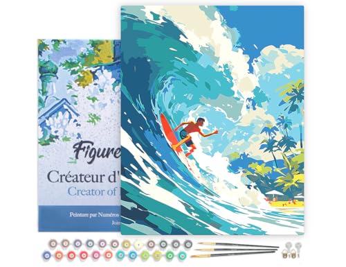 Figured'Art Malen Nach Zahlen Erwachsene Mit Rahmen Surfen in Hawaii - Paint by Numbers Basteln DIY Bastelset 40x50cm - Leinwand gespannt auf Holzrahmen Figured'Art Malen Nach Zahlen Erwachsene Mit Rahmen Surfen in Hawaii - Paint by Numbers Basteln DIY Bastelset 40x50cm - Leinwand gespannt auf Holzrahmen von Figured'Art