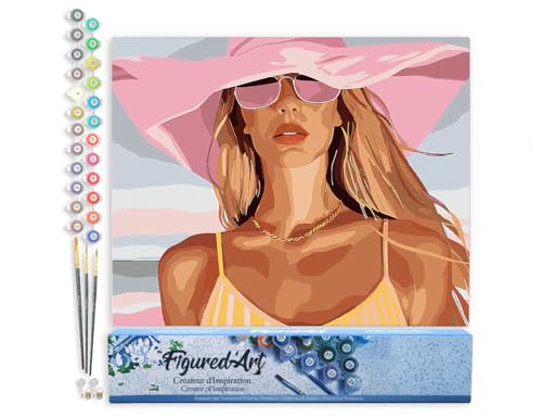 Figured'Art Malen Nach Zahlen Erwachsene Sonnentags-Charme - Paint by Numbers Basteln DIY Bastelset 40x50cm ohne Holzrahmen von Figured'Art