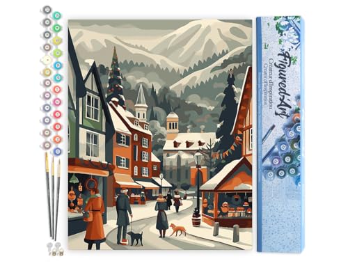 Figured'Art Malen Nach Zahlen Erwachsene Weihnachtsmarkt im Tal - Paint by Numbers Basteln DIY Bastelset 40x50cm ohne Holzrahmen Figured'Art Malen Nach Zahlen Erwachsene Weihnachtsmarkt im Tal - Paint by Numbers Basteln DIY Bastelset 40x50cm ohne Holzrahmen von Figured'Art