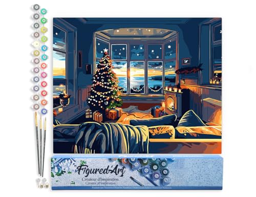 Figured'Art Malen Nach Zahlen Erwachsene Weihnachtszimmer an der Bucht - Paint by Numbers Basteln DIY Bastelset 40x50cm ohne Holzrahmen Figured'Art Malen Nach Zahlen Erwachsene Weihnachtszimmer an der Bucht - Paint by Numbers Basteln DIY Bastelset 40x50cm ohne Holzrahmen von Figured'Art