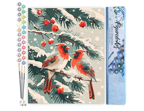 Figured'Art Malen Nach Zahlen Erwachsene Winterkardinäle - Paint by Numbers Basteln DIY Bastelset 40x50cm ohne Holzrahmen Figured'Art Malen Nach Zahlen Erwachsene Winterkardinäle - Paint by Numbers Basteln DIY Bastelset 40x50cm ohne Holzrahmen von Figured'Art