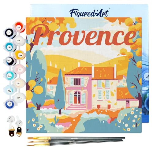 Figured'Art Mini Malen Nach Zahlen Erwachsene Mit Rahmen 20x20cm Kleines Format - Reiseplakat Provence Herbst - Paint by Numbers Basteln DIY Bastelset Leinwand gespannt auf Holzrahmen Figured'Art Mini Malen Nach Zahlen Erwachsene Mit Rahmen 20x20cm Kleines Format - Reiseplakat Provence Herbst - Paint by Numbers Basteln DIY Bastelset Leinwand gespannt auf Holzrahmen von Figured'Art