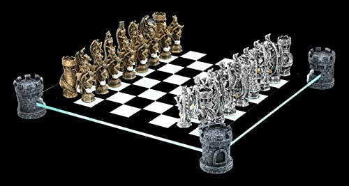 Figuren Shop GmbH Drachen und Ritter Schachspiel auf Burgturm - Schachfiguren Fantasy Schach Figuren Shop GmbH Drachen und Ritter Schachspiel auf Burgturm - Schachfiguren Fantasy Schach von Figuren Shop GmbH