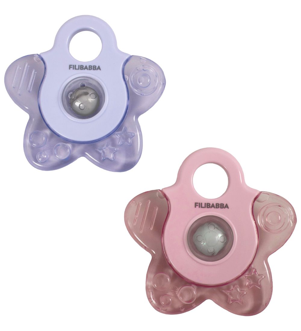 Filibabba Beißringe - 2er-Pack - Cooling Star - Rose Mix - Filibabba - One Size - Beißringe von Filibabba