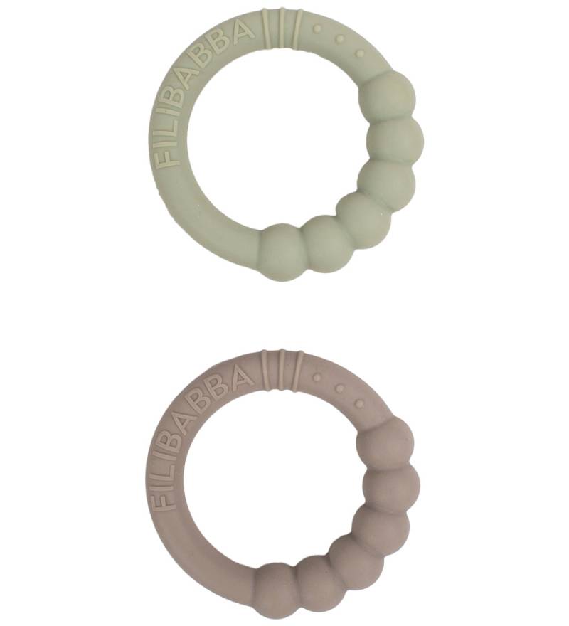 Filibabba Beißringe - Silikon - 2er-Pack - Warm Grey/Öl Green - Filibabba - One Size - Beißringe Filibabba Beißringe - Silikon - 2er-Pack - Warm Grey/Öl Green - Filibabba - One Size - Beißringe von Filibabba