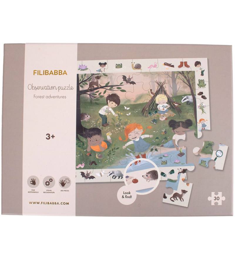 Filibabba Beobachtungspuzzle - 30 Teile - Auf Abenteuer I Wald - Filibabba - One Size - Puzzlespiele Filibabba Beobachtungspuzzle - 30 Teile - Auf Abenteuer I Wald - Filibabba - One Size - Puzzlespiele von Filibabba