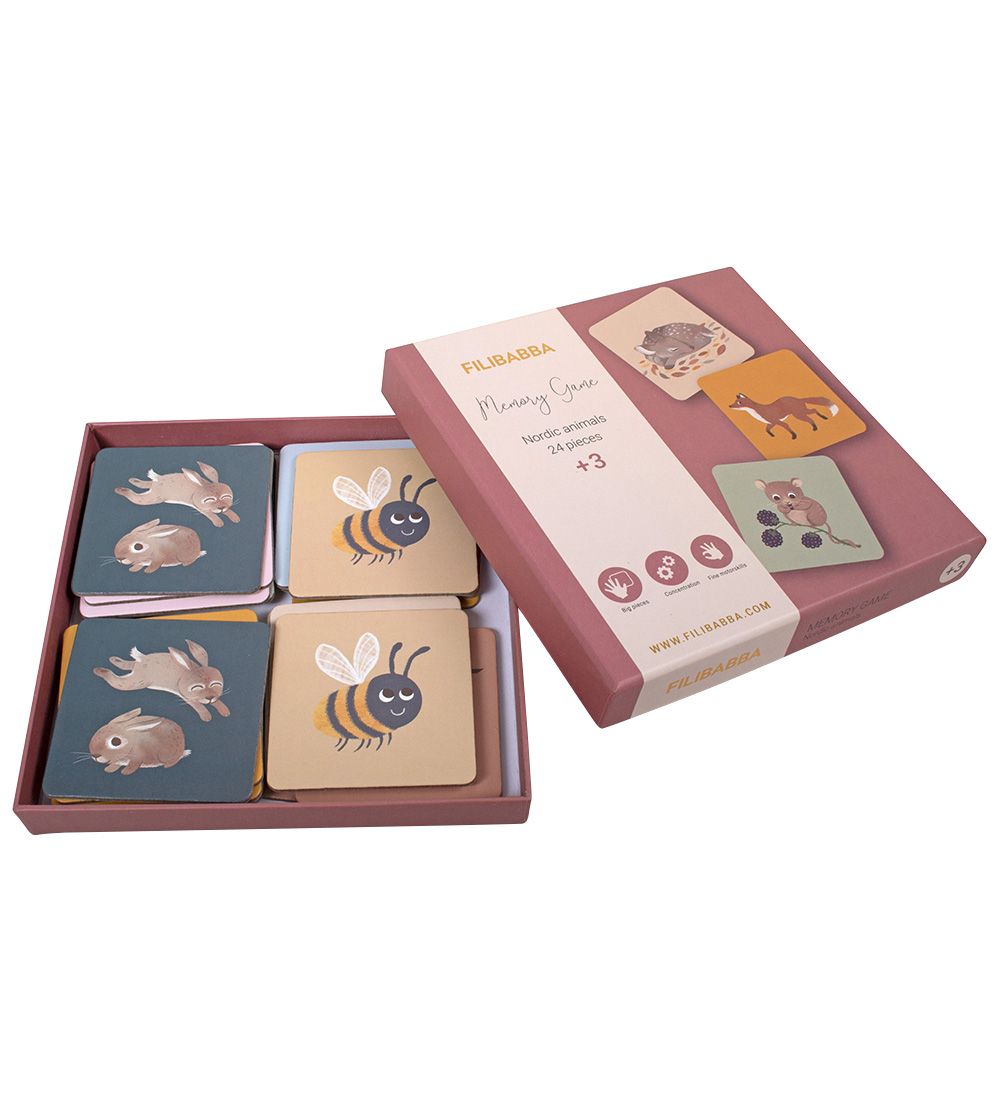 Filibabba Memory-Spiel - Nordische Tier - Filibabba - One Size - Memory-Spiele von Filibabba