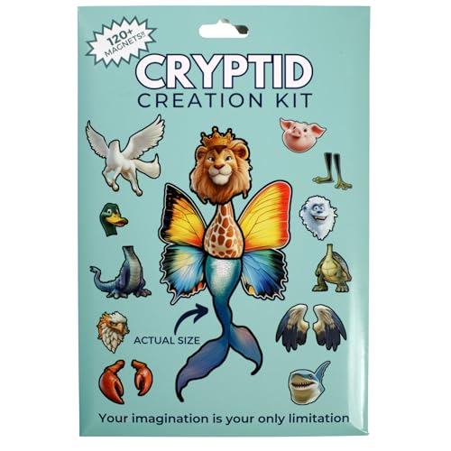 Cryptid Bauset Kühlschrankmagnete – über 120 lustige filmähnliche magnetische Monster und Kryptiden für Kinder – buntes wasserbeständiges, gestanztes Monster-Magnet-Set für Kinder von 5 bis 105 Jahren von Filigree Fox Design
