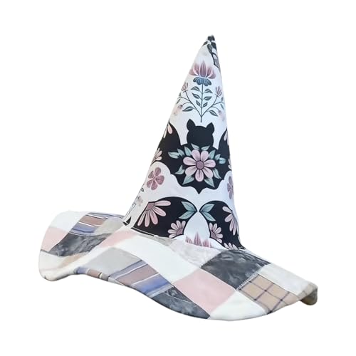 Der Gesteppte Hexenhut Mit Gestepptem Design, 40x40x45 Cm, Hexenhut, Maskerade -Kostümzubehör, Komfortabel Und Vielseitig, Für Darsteller, Rollenspiel, Dress -up, Weihnachten, Carnivals, Masquerade von Filvczt