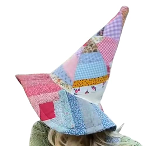 Der Gesteppte Hexenhut Mit Gestepptem Design, 40x40x45 Cm, Hexenhut, Maskerade -Kostümzubehör, Komfortabel Und Vielseitig, Für Darsteller, Rollenspiel, Dress -up, Weihnachten, Carnivals, Masquerade von Filvczt