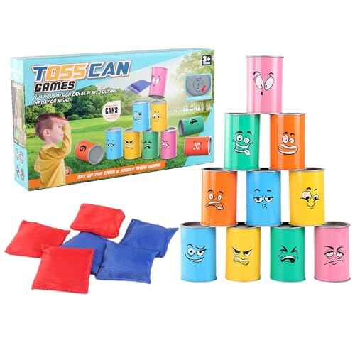 Filvczt Kann Knockout -Spielset Mit Spaß Und Aufregung, 10,2X7cm, Bohnensäcken, Ei- Und Löffel Rennring, Leichtes Design, Für Zuhause, Familie, Garten, Camping, Garten, Werfen von Filvczt