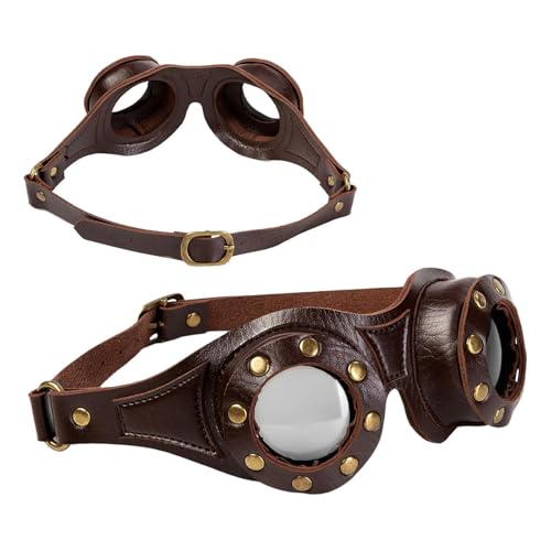 Filvczt Steampunk Schutzbrille | Steampunk Brille | Verstellbare Retro Brillen Unisex Für Anime Conventions Und Halloween Kostümpartys von Filvczt