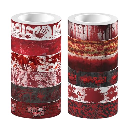 Halloween Blutige Hände Bluten Klaren Rollaufkleber, Blutige Halloween-Aufkleber, Horrorblutung Fußabdrücke, Mit Transparentem Design Und Einfachem Schalen N Stick, 1,5cm, Für Tassen, Computer, Wände Halloween Blutige Hände Bluten Klaren Rollaufkleber, Blutige Halloween-Aufkleber, Horrorblutung Fußabdrücke, Mit Transparentem Design Und Einfachem Schalen N Stick, 1,5cm, Für Tassen, Computer, Wände von Filvczt