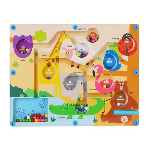 Kinderspielzeug Für Kindermagnetkugel, STEM-Puzzlespiel, Magnetic Labyrinth Board Mit M-ontessori-Inspiriertem Design, Sicher Und Interaktiv, 30x22,5x1,8cm, Für Jungens Und Mädchen, Vorschulkinder von Filvczt