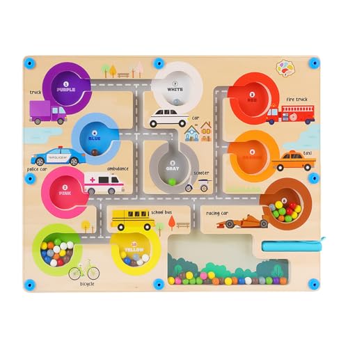 Kinderspielzeug Für Kindermagnetkugel, STEM-Puzzlespiel, Magnetic Labyrinth Board Mit M-ontessori-Inspiriertem Design, Sicher Und Interaktiv, 30x22,5x1,8cm, Für Jungens Und Mädchen, Vorschulkinder von Filvczt