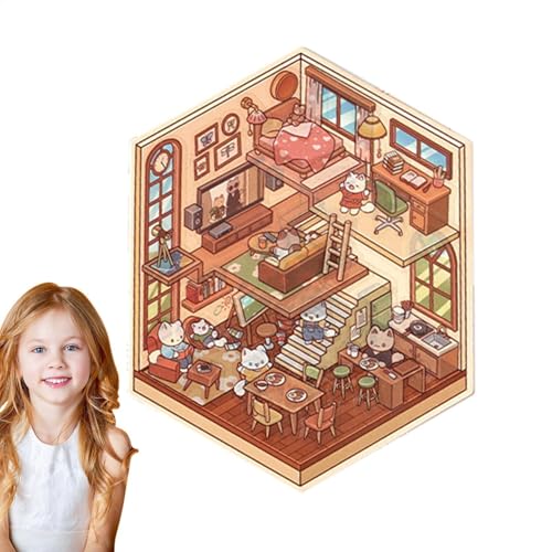 Miniatur Szene Abziehbilder, Haus Szene Aufkleber, Machen Sie Ihre eigenen Hausaufkleber, mit kreativem Design, einfach anzubringen und kinderfreundlich, 20,5 x 12 cm, für, Mädchen, von Filvczt