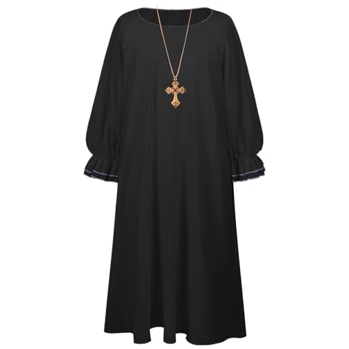 Priest -Cosplay -Kostüm, Mittelalterliche Robe Gothic Cosplay, Clergy Robe Halloween, Mit Authentischem Priesterdesign, Gotischem Und Mittelalterlichen Look, 123x135x50x73cm, Für Männer, Frauen Priest -Cosplay -Kostüm, Mittelalterliche Robe Gothic Cosplay, Clergy Robe Halloween, Mit Authentischem Priesterdesign, Gotischem Und Mittelalterlichen Look, 123x135x50x73cm, Für Männer, Frauen von Filvczt