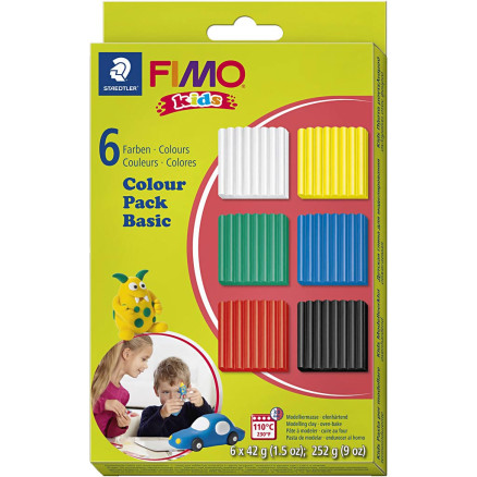 FIMO® Kids Clay, Standard-Farben, 6x42 g/ 1 Pck von Fimo