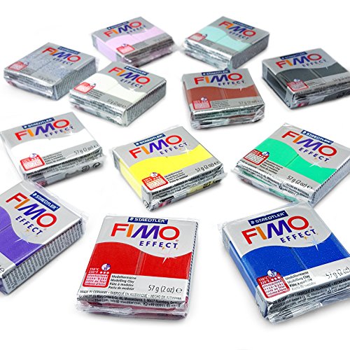 FIMO Effektmodellierpaste Starter-Packung - 12 x 57g - Mehrfarbblöcke von Fimo