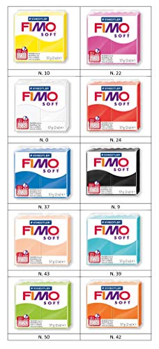 Fimo Modellierpaste, weich, 56 g, farblich Sortiert, 10 Stück von Fimo