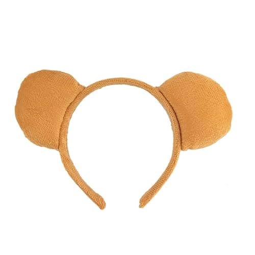 Brauner Bärenohren-Haarreif für Erwachsene, Bärenkostüm für Halloween, Festival, Party, Bären-Stirnband, Haarband für Make-up, Gesichtswäsche von Finduat
