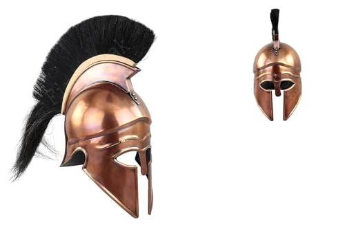 Fine Peak Mittelalterlicher griechischer Spartaner Korinthischer Helm mit schwarzer Feder Wikingerhelm Ritterhelm Spartanerhelm Mittelalterliche Rüstung Cosplay Helm, Kupfer Antik, Standard Fine Peak Mittelalterlicher griechischer Spartaner Korinthischer Helm mit schwarzer Feder Wikingerhelm Ritterhelm Spartanerhelm Mittelalterliche Rüstung Cosplay Helm, Kupfer Antik, Standard von Fine Peak