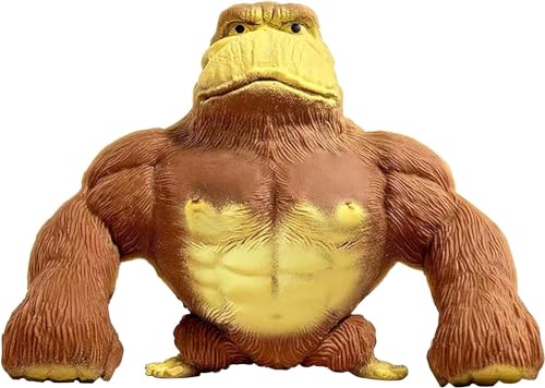 Funny Brown Monkey Toy, Stretch Gorilla Toy, Decompress and Squeeze Stress Toy, Stress Relief Toy, (TikTok Monkey), Gorilla-Spielzeug zur Stressreduktion für Kinder und Erwachsene von Fineron