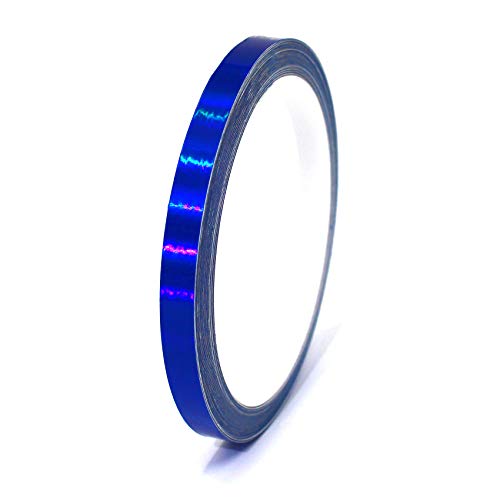 (0,79€/m) 10 Meter Hologramm Zierstreifen Basteln Möbel Auto Motorrad Modellbau Deko Dekorstreifen Klebestreifen selbstklebend DIY (Hologramm Blau, 9mm Breite) von Finest Folia