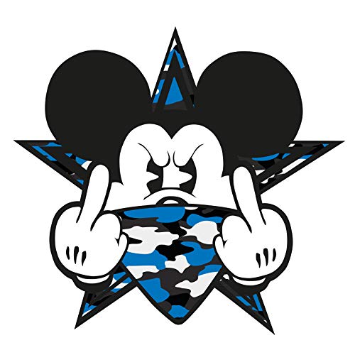 2 Stück Aufkleber Gangster Mouse Sticker Autoaufkleber Maus Stinkefinger Mittelfinger für Auto Tankdeckel Heckscheibe Laptop Kühlschrank R109 (Nr. 2 Blau) von Finest Folia