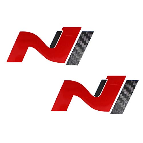 2er Set Folie Schutzfolie für Dekor Logo Vorne und Hinten Emblem Aufkleber Front Heck Selbstklebend Passgenau Auto K054 (Schwarz/Rot/Carbon) von Finest Folia