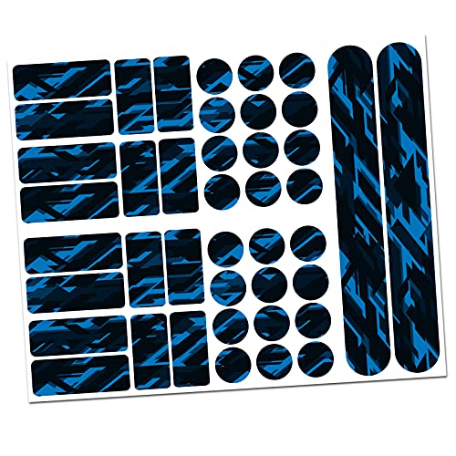Finest Folia 34 Teiliges Fahrrad Rahmen Schutzfolie Folie Aufkleber Schutz MTB BMX Kette Lackschutzfolie R159 R160 (06 Racing Neon Blau) von Finest Folia