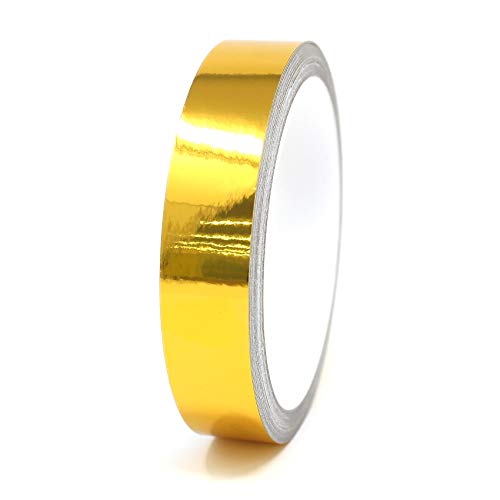 Finest Folia 8,5 Meter Glanz Zierstreifen Auto Motorrad Boot Modellbau Silber Chrom Dekorstreifen Seitenstreifen Klebestreifen (Chrom Gold, 12mm Breite) von Finest Folia