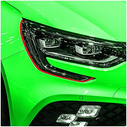 Devil Eye® Scheinwerferfolie rot Zierstreifen Dekor Dekorleiste Folie Flexibel für Scheinwerfer Kfz Auto Zubehör Selbstklebend KX004 (Kompatibel mit Renault Megane ab 2016) von Finest Folia