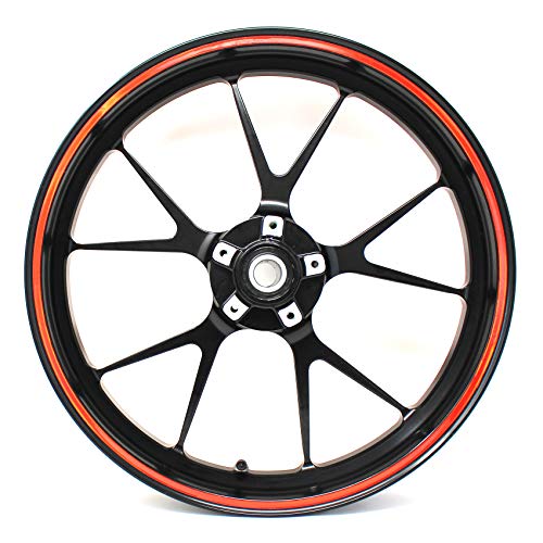 Felgenrandaufkleber Felgenrand Stripes Breite 7mm Chrom Hologramm mit Montagetool 16" 17" 18" 19" Zoll für Auto Motorrad Felgen Aufkleber (Hologramm Rot) von Finest Folia