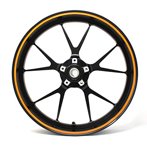 Felgenrandaufkleber Felgenrand Stripes Breite 7mm Matt Glanz Carbon mit Montagetool 16" 17" 18" 19" Zoll Zubehör für Auto Motorrad Felgen Aufkleber (Orange) von Finest Folia