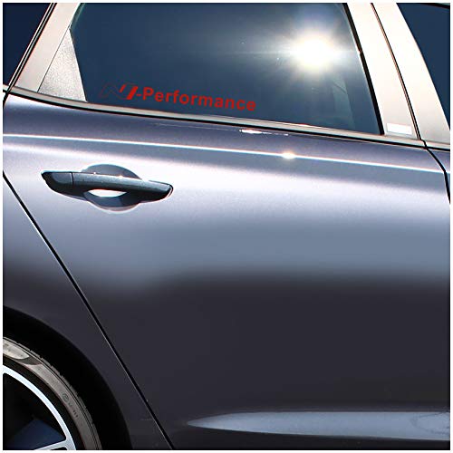 2er Set Aufkleber Logo N Performance Autoaufkleber Sticker Selbstklebend Waschstraßenfest Dekor Autoscheibe Seitlich Tuning Zubehör K092 (Rot, N Performance Outline) von Finest Folia