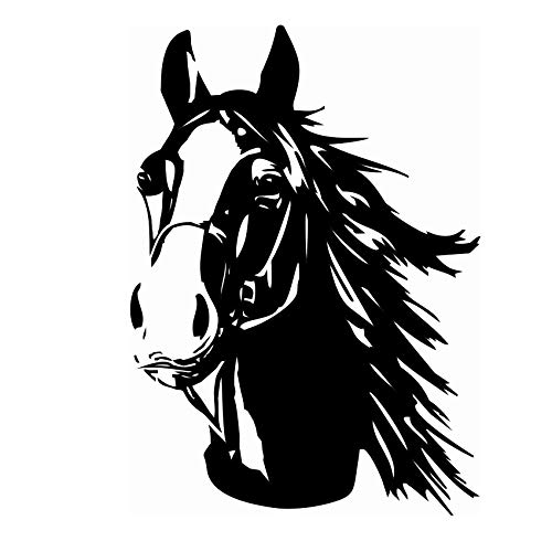 Aufkleber Pferd Pferdekopf Sticker für Auto Anhänger LKW Pferde Autoaufkleber Dekor Pferdemotiv Tiermotiv K039 (Schwarz Glanz, 30x21 cm) von Finest Folia
