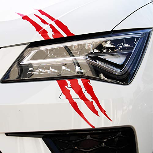 Devil Cut Aufkleber Klauen Krallen Tiger Auto LKW Dekor Sticker (K053 Karminrot) von Finest Folia