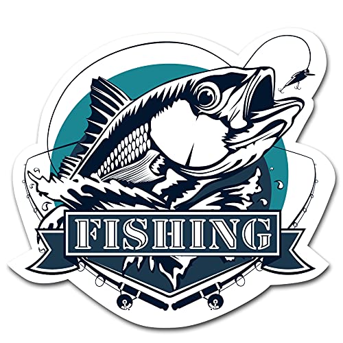 Fisch Aufkleber im Retro Stil 10x9,1cm Angeln Fischen Vintage Sticker für Auto Boot Angelkoffer Angel Zubehör wetterfest R164 (07 Fishing, Petri Heil) von Finest Folia