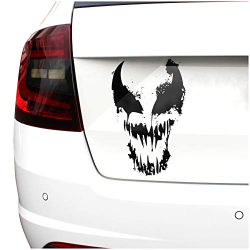 Skull Alien Monster Aufkleber Sticker Auto Boot Motorrad Caravan Dekor K078 (Karminrot, 28x18cm) von Finest Folia