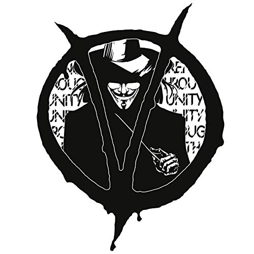 V wie Vendetta Aufkleber 13x10cm Autoaufkleber für PKW Auto LKW Motorrad Kfz Zubehör Aufkleber Sticker Selbstklebend Dekor R106 (Schwarz) von Finest Folia