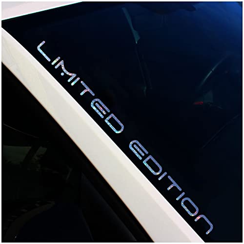 Frontscheibenaufkleber Schriftzug Limited Edition Aufkleber für Windschutzscheibe Heckscheibe Frontscheibe Auto Fahrzeug Dekor Sticker FS24 (Flakes Silber, Außenklebend) von Finest Folia