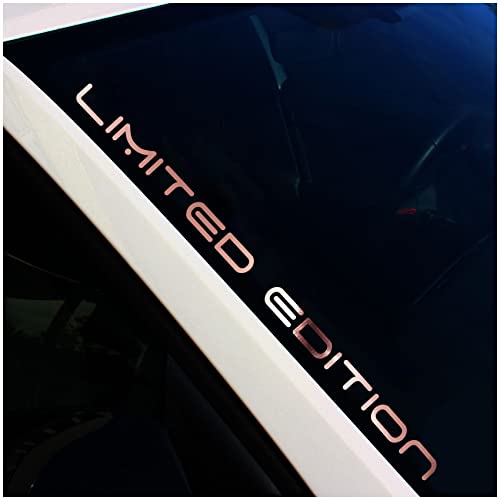 Frontscheibenaufkleber Schriftzug Limited Edition Aufkleber für Windschutzscheibe Heckscheibe Frontscheibe Auto Fahrzeug Dekor Sticker FS24 (Rosegold Chrom, Außenklebend) von Finest Folia
