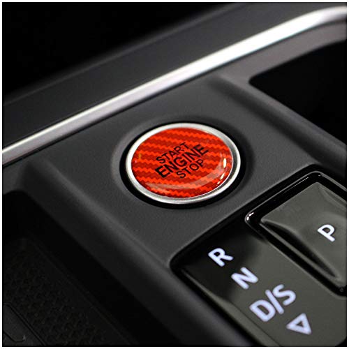 Gel Aufkleber 3D für Emblem Start Stop Knopf Doming Abdeckung Autoaufkleber Keyless GO Druckschalter Tastenabdeckung Cover Auto Kfz Zubehör DM005 (Carbon Rot) von Finest Folia